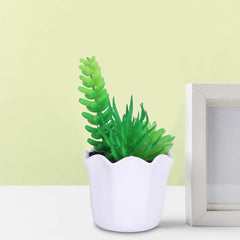 Kuber Industries Artificial Plants for Home D?cor|Natural Looking Indoor Fake Plants with Pot|Artificial Flowers for Decoration-Pack of 4 (Green)