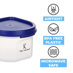 Kuber Industries Pack of 6 Storage Utility Container|Plastic Unbreakable Food Storage Jar|Leak Roof,BPA Free Food Kitchen Organizer with Lid,250 ML,Set of 8 (White)