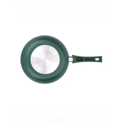 Heart Home Non-Stick Aluminum Frying Pan with Handle | Lightweight Induction Pan for Omelettes & Fish Cooking & Tadka | Scratch Resistent, Gas & Induction Compatible | Green