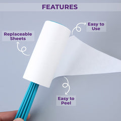 Homestic Pack of 3 Lint Remover | Super Sticky Lint Roller | Easy | Lint Roller for Clothes | Lint Roller for Pet Hair | 60 Sheets (1 Roller + 1 Replacement Roll)