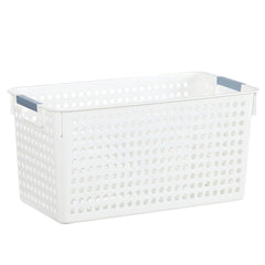 Urbane Home Shelf Baskets 17.5 cm Height | Plastic Storage Basket for Kitchen Fruits Vegetables Toys | Multipurpose Utlility | Attractive Design | White