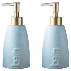 Kuber Industries Liquid Soap Dispenser | Handwash Soap Dispenser | Soap Dispenser for Wash Basin | Shampoo Dispenser Bottle | Bathroom Dispenser Bottle | Pack of 2 | 320 ml | Blue