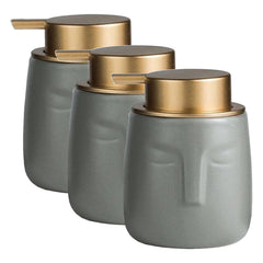 Kuber Industries Liquid Soap Dispenser | Handwash Soap Dispenser | Soap Dispenser for Wash Basin | Shampoo Dispenser Bottle | Bathroom Dispenser Bottle | 3 Piece | 350 ml | ZX014GY | Gray