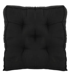 Heart Home 2 Pieces Cotton Decorative Fabric Chairpad/Back Support/Seat Cushion and Handmade Quilting, 14" x 14" Inch (Black) HEART920