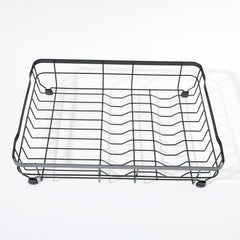 Homestic 2 Tier Iron Kitchen Rack with Utensils Basket Drainer | Dish Drainer Basket for Kitchen | Multipurpose Kitchen Stand | Large Capacity| Space Saving| Black