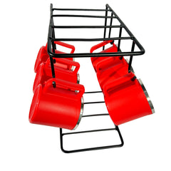 Kuber Industries Pack of 6 Kitchen Stand | Cup & Plate Stand for Kitchen | Coffee and Tea Mug Holder | Plate Stand for Kitchen with 6 Hooks | Organizer for Kitchen | Stand Hanger | Black