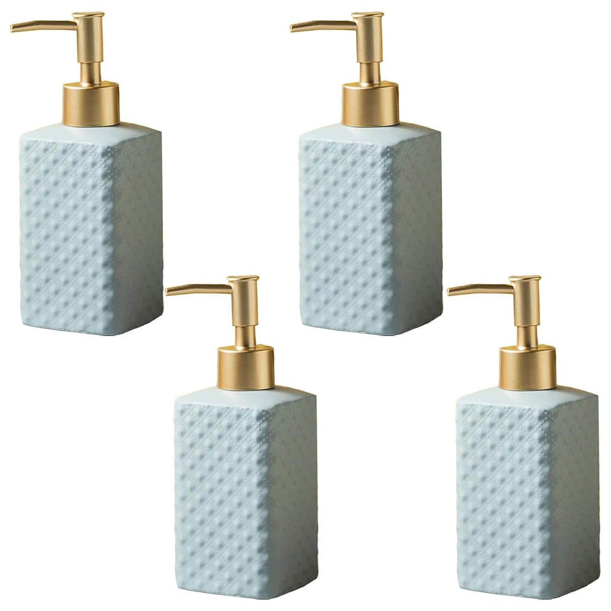 Kuber Industries Liquid Soap Dispenser | Handwash Soap Dispenser | Soap Dispenser for Wash Basin | Shampoo Dispenser Bottle | Bathroom Dispenser Bottle | Pack of 4 | ZX021GY | 350 ml | Gray