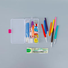 Kuber Industries Crochet Hook Needle Set of 53 With Case|Ergonomic Sewing Knitting Needle Kit-pack of 3 (Transparent)