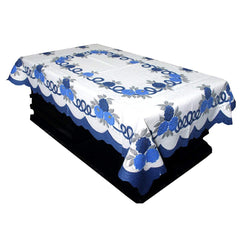 Kuber Industries Floral Cotton Rectangular Centre Table Cover - Cream