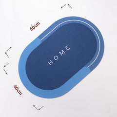 Kuber Industries Bath Mat | PVC Bathroom Mat | Shower Bath Mat | Floor Tub Mat | Diatom Mud Oval Mat | Anti-Skid Shower Bathroom Mat | CF-220801B |Pack of 5| Blue