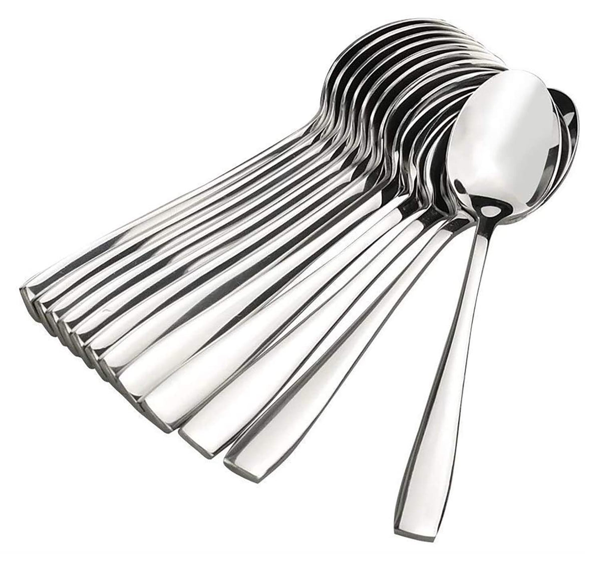 Heart Home Stainless Steel Cutlery Spoons Set with Plastic Handle, Set of 12 (Silver)-HS43HEARTH26196