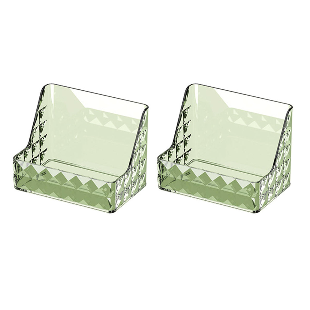 Kuber Industries Pack of 2 Crystal Finish Wall hanging Jewellery Box | Multipurpose Stackable Makeup Organiser | Ideal for Cosmetics, Skincare, Lipsticks, Nail Care| YM.6673D | Dark Green