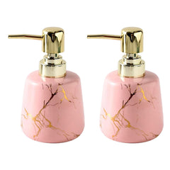 Kuber Industries Liquid Soap Dispenser | Handwash Soap Dispenser | Soap Dispenser for Wash Basin | Shampoo Dispenser Bottle | Bathroom Dispenser Bottle | Pack of 2 | JY00099PK | 260 ml | Pink