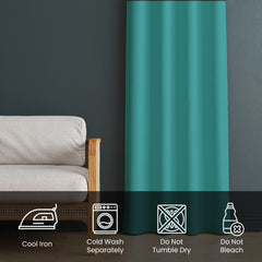 Kuber Industries 100% Room Darkening Black Out Curtain I 5 Feet Window Curtain I Insulated Heavy Polyester Solid Curtain|Drapes with 8 Eyelet for Home & Office (Aqua)