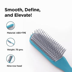 Kuber Industries Hair Brush | Bristles Brush | Hair Brush with Paddle | Brush for Curly wavy Hairs | Suitable For All Hair Types | Hair Brush Styling Hair | 6 Piece | C19BLE | Pack of 3 | Blue