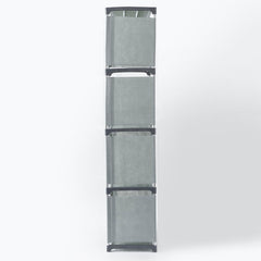 Kuber Industries (Pack of 4) 4 Layer Book Rack | Book Cabinet Shelves for Bedroom Office Living Room | Storage Shelve for Books Storage Organizer | Adjustable Shelf Rack | SJ04G | Grey
