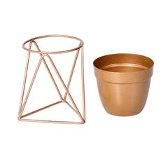 Homestic Planter | Planter Stand for Garden | Plant Stand for Home | Planter Pot Stand for Outdoor | Gamla Stand for Home | Metal Indoor Pots with Drainage Hole | Set of 1 | Gold