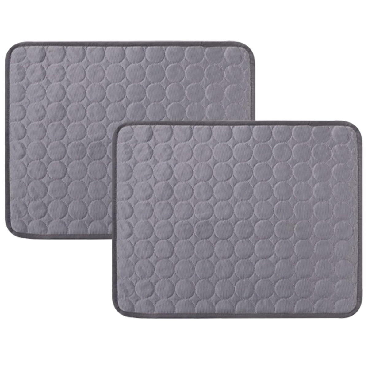 Kuber Industries Rectangular Dog & Cat Bed|Premium Cool Ice Silk Polyester With Bottom Mesh|Multi-Utility Self-Cooling Pad For Dog & Cat|Light-weight & Durable Dog Bed|ZQCJ001DG-M|Dark Grey(Pack Of 2)