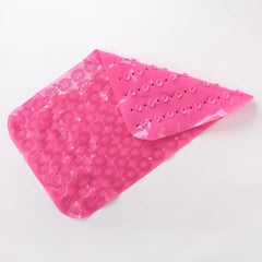 Homestic Bath Mat | PVC Bathroom Mat | Shower Bath Mat | Floor Tub Mat | Foot Massager Mat | Anti-Skid Shower Bathroom Mat | B-02D | Rose Red