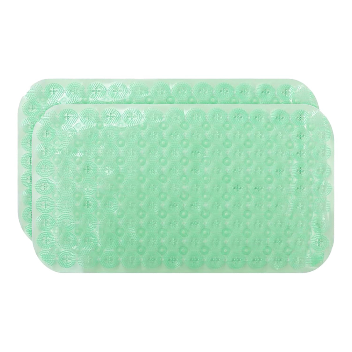 Kuber Industries Bath Mat | PVC Bathroom Mat | Shower Bath Mat | Floor Tub Mat | Foot Massager Mat | Anti-Skid Shower Bathroom Mat | B-01B |Pack of 2| Green