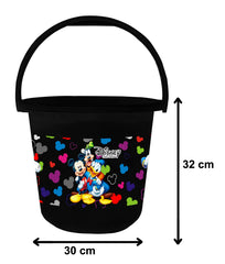 Kuber Industries Disney Team Mickey Unbreakable Virgin Plastic Bathroom Bucket with Mug Set (Black)-HS_35_KUBMARTS17494