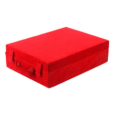 Kuber Industries Floral Design Wooden 2 Piece Four Rod Velvet Bangle Storage Box (Red) - CTKTC22723