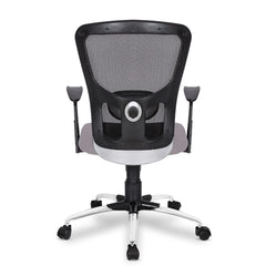 Kuber Industries Ergonomic Office Chairs for Work From Home | Comes with Manual Height Adjustable, Armrest & Adjustable 2D Lumbar Support | Comfy Study Chair for Students with Wheels | Black