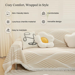 Kuber Industries Decorative Chenille Sofa throw|Throw for Sofa, Bed & Couch|Ideal for Indoor & Outdoor "70x90" Inches-Pack of 2 (Coffee)