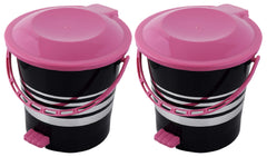 Kuber Industries 2 Pieces Plastic Dustbin Garbage Bin with Handle,5 Liters (Pink) -CTLTC37972