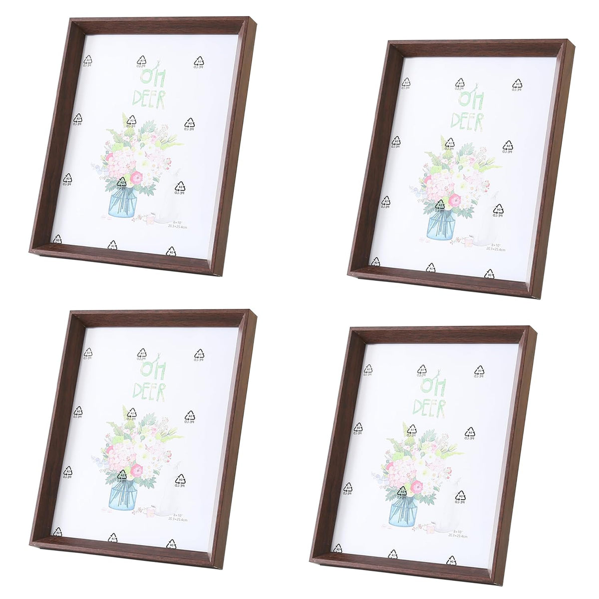 Kuber Industries Photo Frame For Home Décor|Use Horizontal & Vertical|Crystal Clear Glass|Perfect For Home, Office And Shop "21.8x26.9CM"-Pack of 4 (Brown)