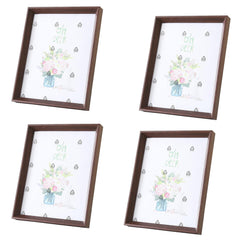 Kuber Industries Photo Frame For Home Décor|Use Horizontal & Vertical|Crystal Clear Glass|Perfect For Home, Office And Shop "21.8x26.9CM"-Pack of 4 (Brown)