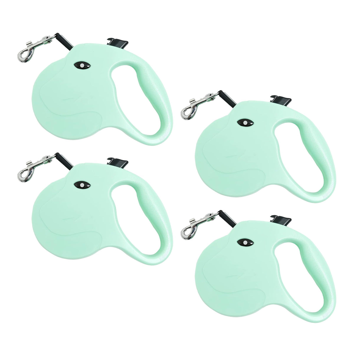 Kuber Industries Pack Of 4 Retractable Dog Leash|One Button Break With Safety Lock|Automatic & Non-Slip Handle|WINDOG1092|Soft Padded Handle For Comfortable Grip|Pet Training & Walking Accessory|Green