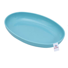 Heart Home 3 Pieces Plastic Small Oval Design Bowl for Serving Snacks, Salad, Food (Multi)-HEART11103