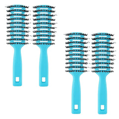 Kuber Industries Hair Brush | Flexible Bristles Brush | Hair Brush with Paddle | Quick Drying Hair Brush | Suitable For All Hair Types | Round Vented Hair Brush | Pack of 4 | C13-X-BLE | Blue