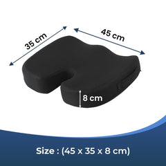 Kuber Industries Chair Cushions for Sitting | Piles Pillow Support & Pain Relief Seat | Height Increase Sitting Cushion for Driver | Tailbone Pain Relief Cushion for Office Chair | MD-GS1-Black