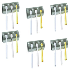 Kuber Industries Stainless Steel Towel Bar Holder|Cabinet Hanger Over Door Kitchen Hook|Holder|ZT-0401-3|Pack of 6|Black