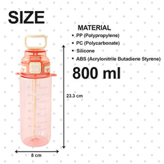 Kuber Industries Pack of 6 Kids Water Bottle With Straw |Sipper Water Bottle For Kids Boys Girls| Water Bottle with Locking Flip Lid | 720ml |Pink | SYZ-7774C
