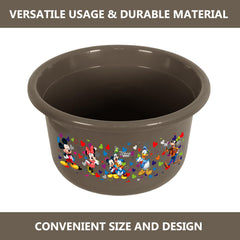 Kuber Industries Disney Bath Tub | Versatile Utility Gaint Tub | Plastic Bath Tub for Baby | Clothes Washing Tub For Bathroom | Feeding Pan Tub | TUB-25 LTR | Brown