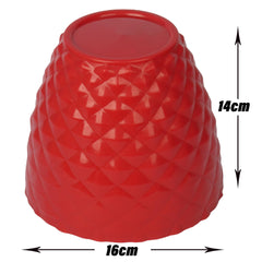 Kuber Industries Flower Pot | Flower Planter Pots for Indoor | Flower Pots for Outdoor | Pot for Garden & Balcony Flowering | Flower Plants Pot | Diamond Flower Pot | 6 Inch | Pack of 2 | Red