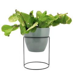 Kuber Industries Metal Planter|Decorative Modern Indoor Desk Pot|Iron Table Stand Flower Planter Pot for Home D cor,8.5 Inches,Pack of 2 (Green & Terracotta)