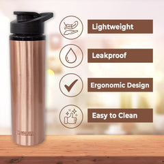 Kuber Copper Water Bottle & Water Dispenser Combo Set|with Added Health Benefits of Copper|Ergonomic Design & Easy to Clean|Pack of 2|5 Liters & 750 ML|Copper