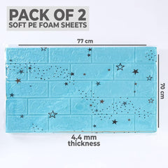 Kuber Industries Foam Brick Pattern 3D Wallpaper for Walls|Soft PE Foam| Easy to Peel, Stick & Remove DIY Wallpaper|Suitable on All Walls|Pack of 2 Sheets,70 cm X 77 cm