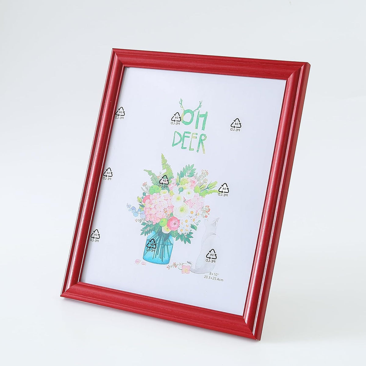 Kuber Industries Photo Frame For Home D�cor|Use Horizontal & Vertical|Crystal Clear Glass|Perfect For Home, Office And Shop "21.8x26.9CM"-Pack of 2 (Red)
