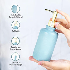 Homestic Liquid Soap Dispenser | Handwash Soap Dispenser | Soap Dispenser for Wash Basin | Shampoo Dispenser Bottle | Bathroom Dispenser Bottle | 3 Piece | 400 ml | JY00231GN | Green