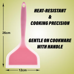 Heart Home Turner | Silicone Wide Spatula Turner | Spatulas Turner for Nonstick Cookware | Omelette Turner for Cooking | Kitchen Turners | New Big Spatula | Pack of 3 | Pink