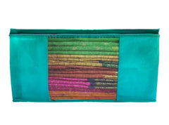Kuber Industries Multiuses Non-Woven Saree Covers/Clothes Storage Bag/Wardrobe Organizer- Pack of 3 (Blue)