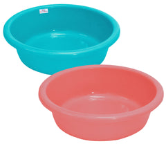 Heart Home Multiuses Plastic Knead Dough Basket/Basin Bowl For Home & Kitchen 6 Ltr- Pack of 2 (Sky Blue & Light Pink) 52HH3862