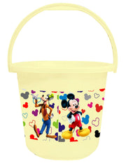 Kuber Industries Disney Team Mickey Print Multipurpose Plastic Bucket,16 LTR (Pink & Cream)-Pack of 2 -HS_35_KUBMARTS17408