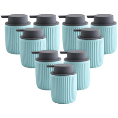 Kuber Industries Liquid Soap Dispenser | Handwash Soap Dispenser | Soap Dispenser for Wash Basin| Bathroom Dispenser Bottle | 9 Piece | Pack of 3 | 320 ml | JY00162BU | Blue