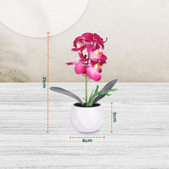 Kuber Industries Artificial Plants for Home Décor|Natural Looking Indoor Fake Plants with Pot|Artificial Flowers for Decoration-Pack of 2(Pink)
